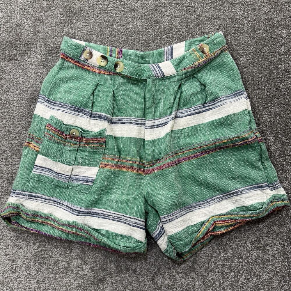 dRA Los Angeles Anthropology Boho Striped Cotton Shorts XS High Waist Festival